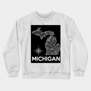 Michigan Map Crewneck Sweatshirt